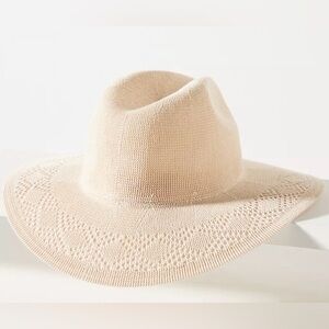 Anthropologie Wyeth Nubby Knot Rancher Hat Cream